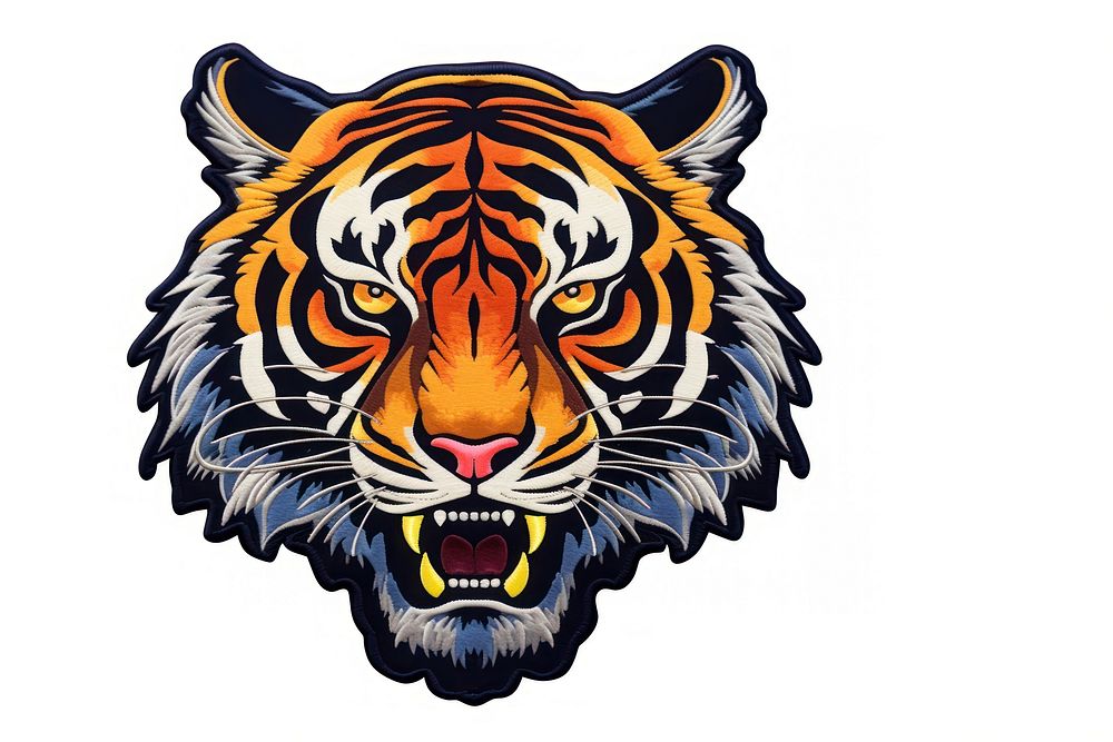 Tiger animal white background creativity. AI generated Image by rawpixel.