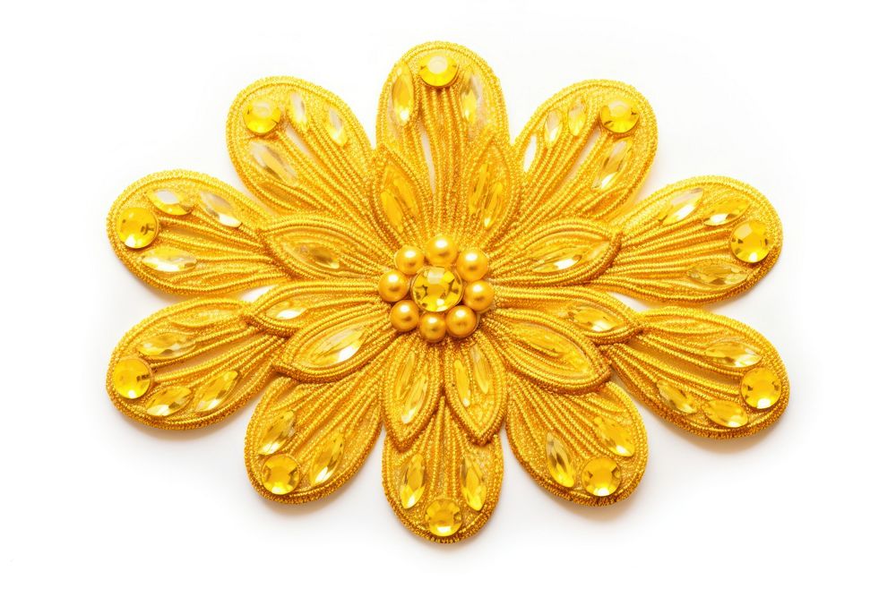 Sparkle jewelry brooch yellow. AI generated Image by rawpixel.