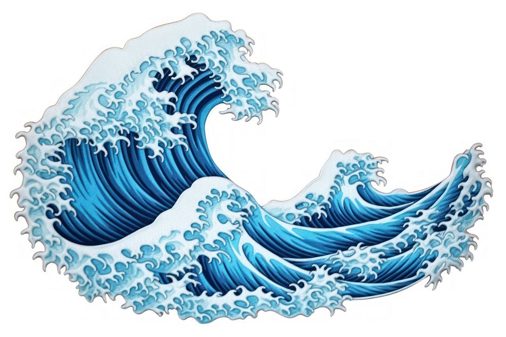 Ocean wave pattern blue sea. AI generated Image by rawpixel.