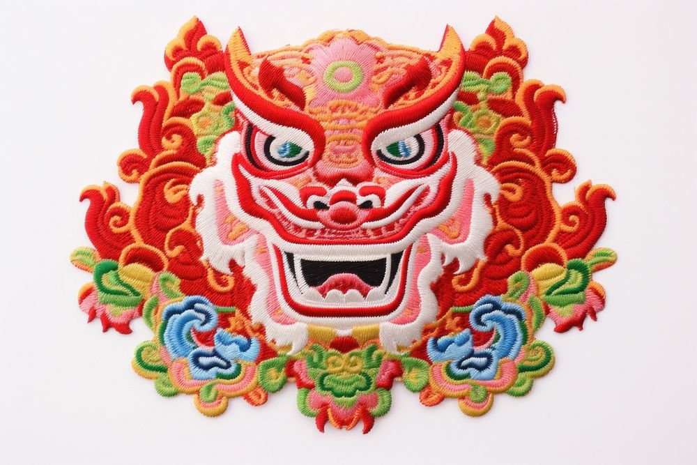Chinese new year embroidery pattern craft. AI generated Image by rawpixel.
