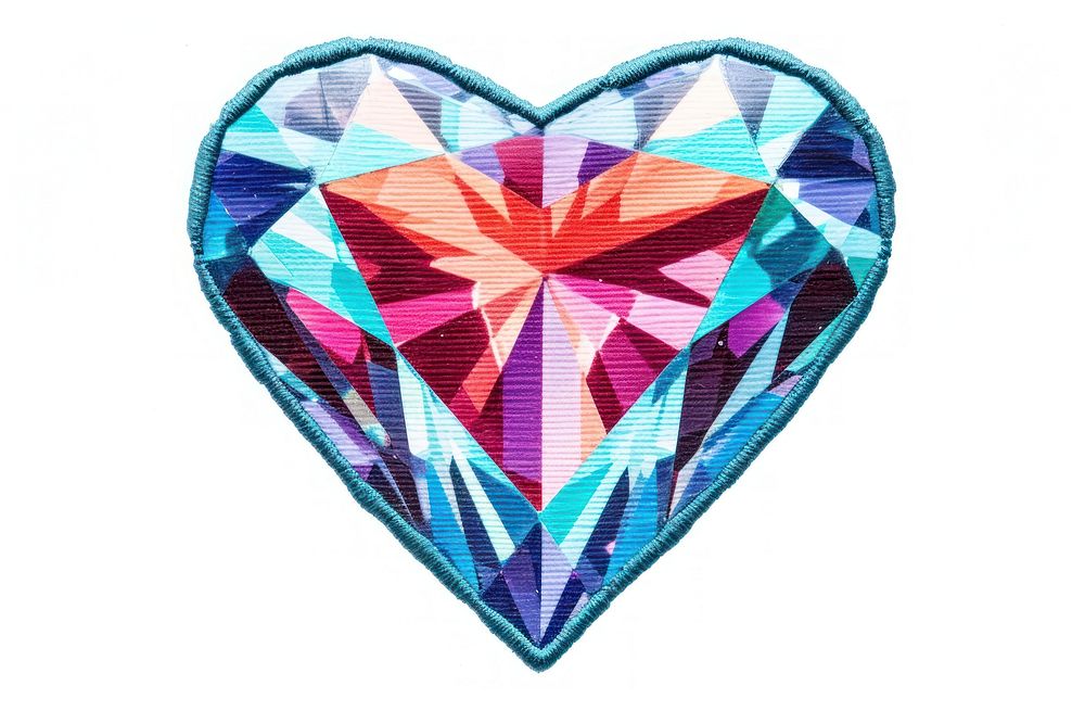Diamond jewelry heart white background. AI generated Image by rawpixel.