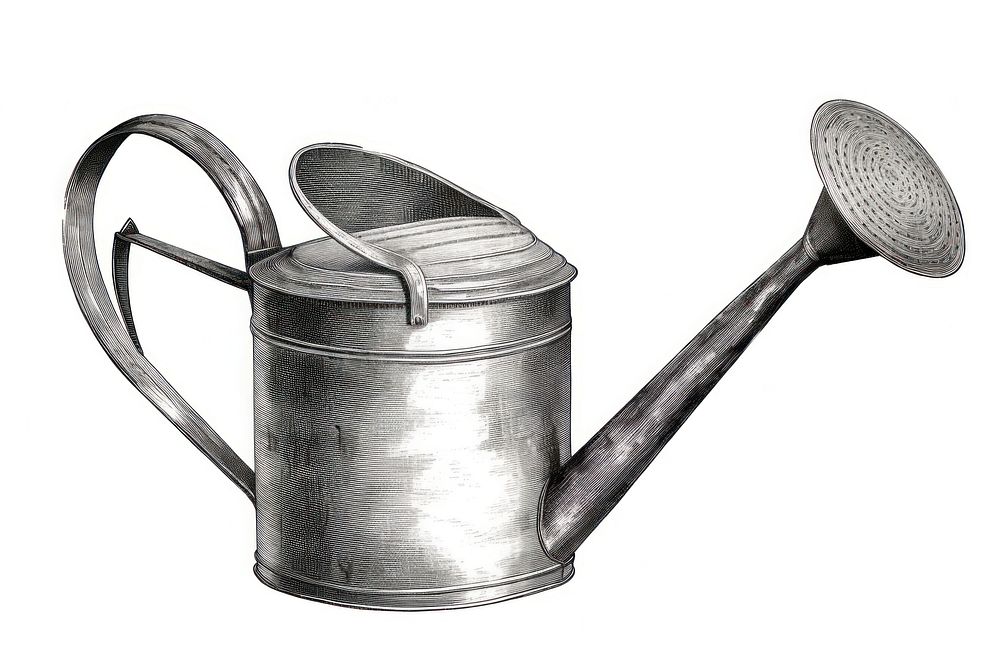 Watering can drawing sketch white background.