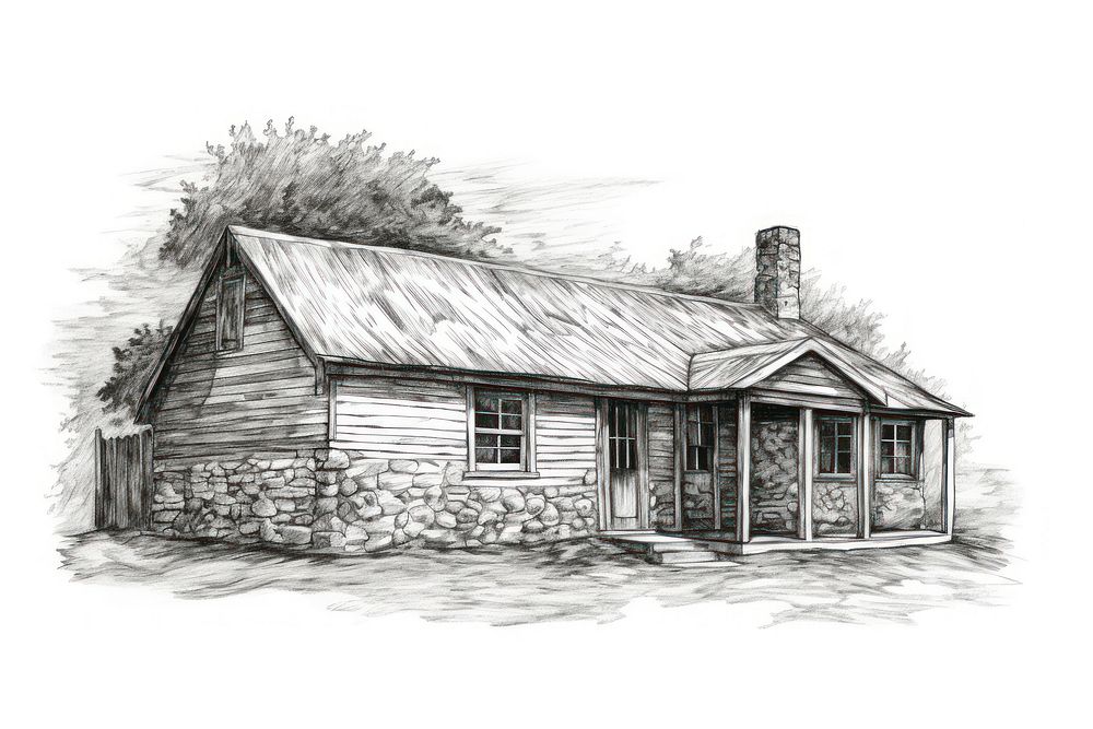Cottage drawing sketch architecture.