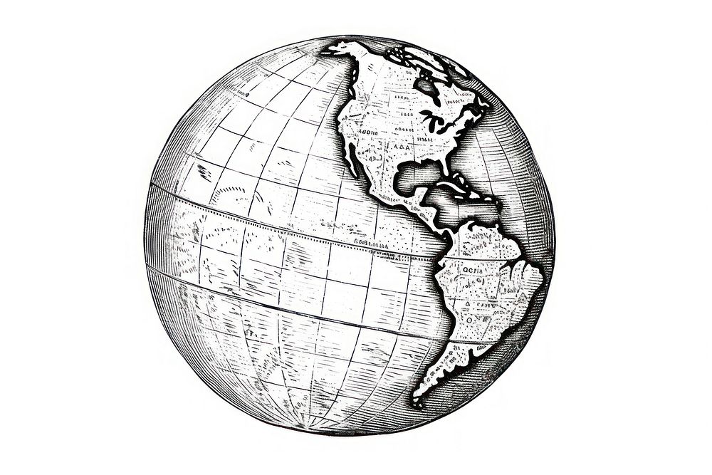 Globe planet sketch space.