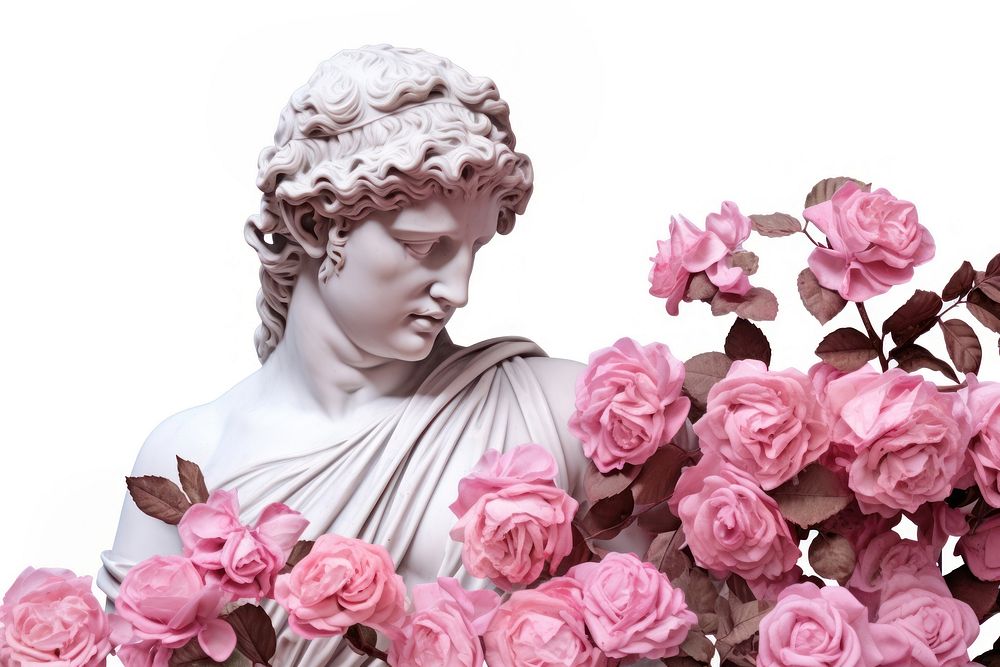 Sculpture statue rose flower.