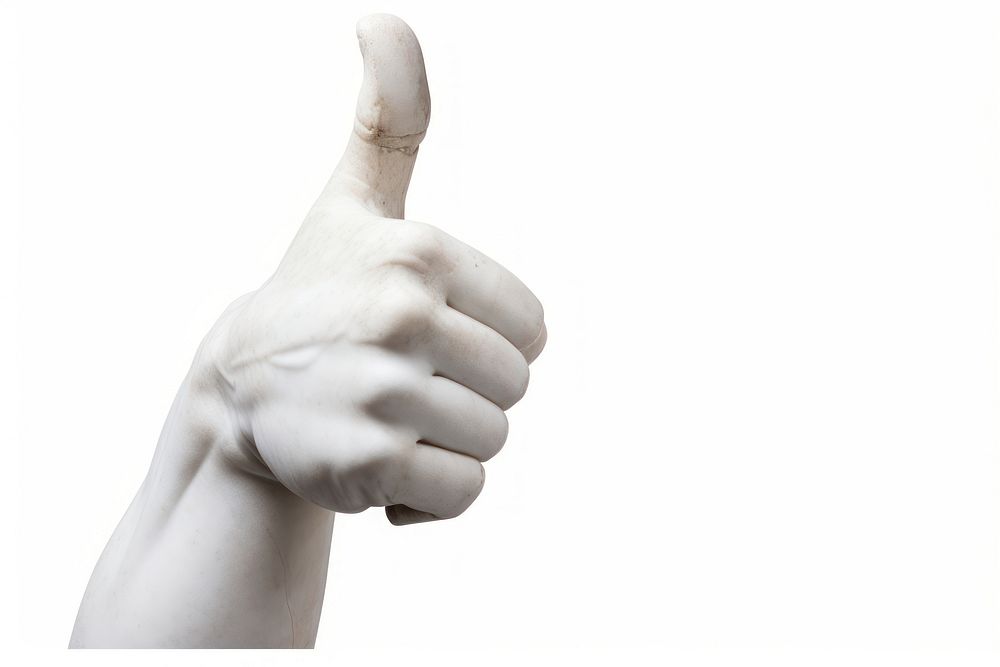 Greek sculpture doing okay sign hand finger white.