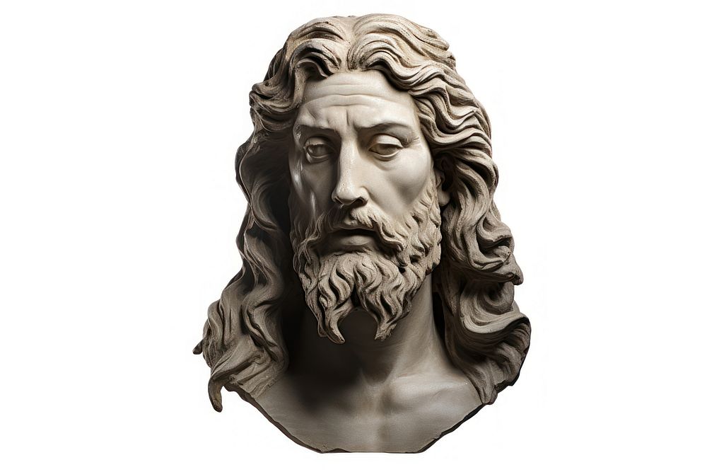 Greek sculpture jesus statue portrait art.