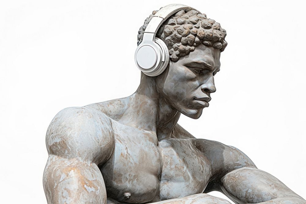Greek sculpture listening to music statue adult male.