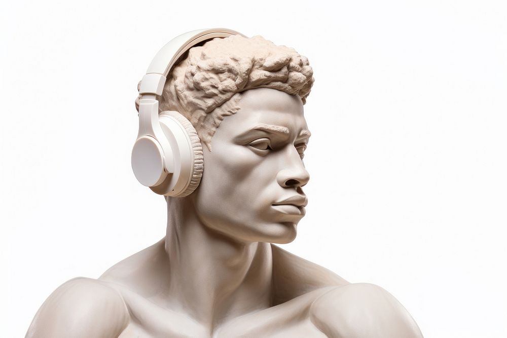 Greek sculpture listening to music statue portrait adult.