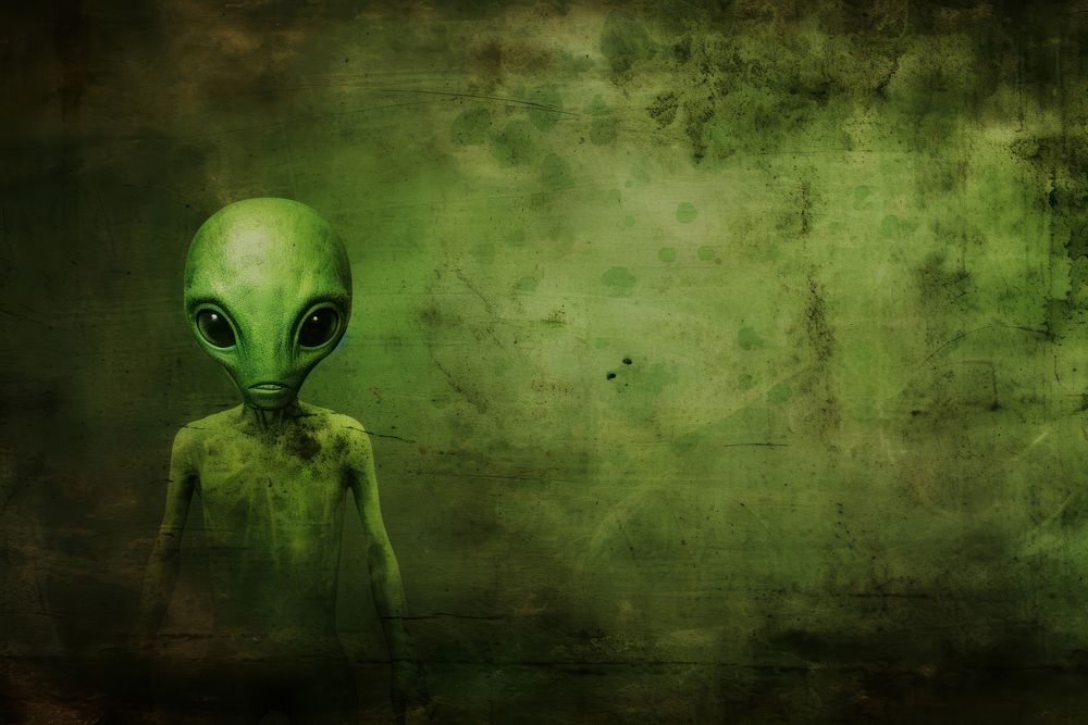 Alien green darkness portrait. 