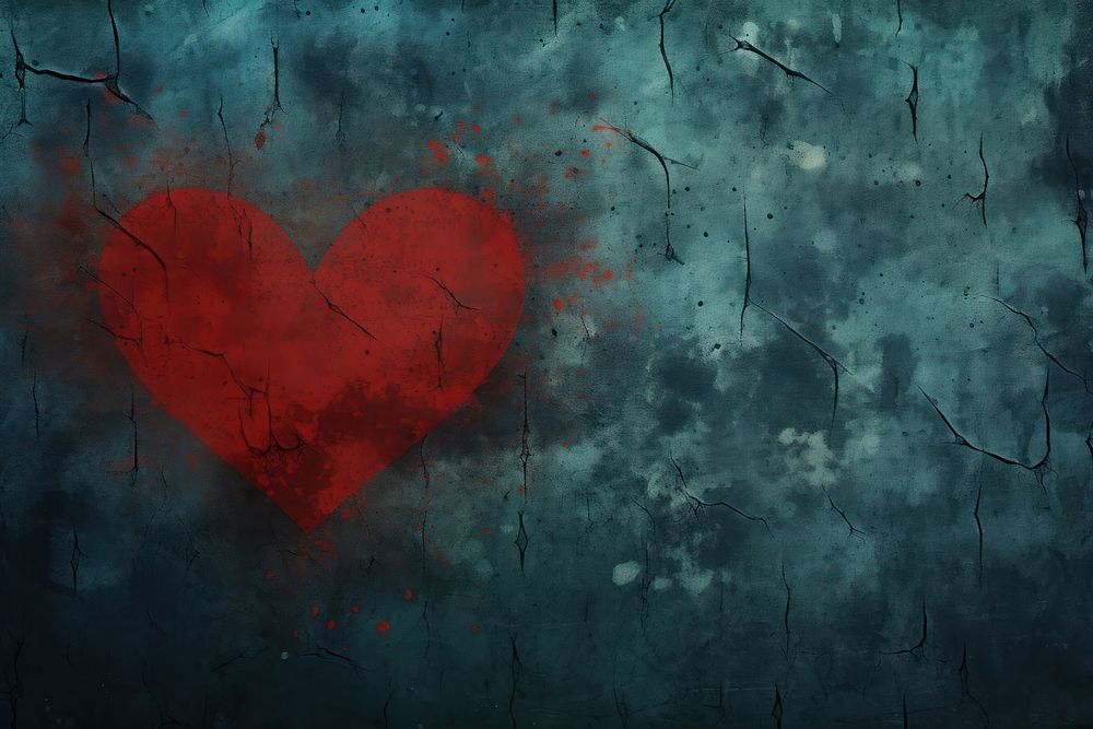 Heart backgrounds weathered darkness. AI generated Image by rawpixel.