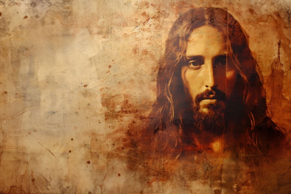 Jesus Christ portrait painting representation. AI generated Image by rawpixel.