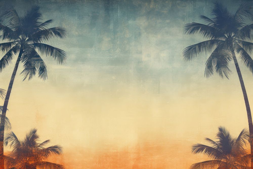 Palm trees backgrounds outdoors painting. AI generated Image by rawpixel.