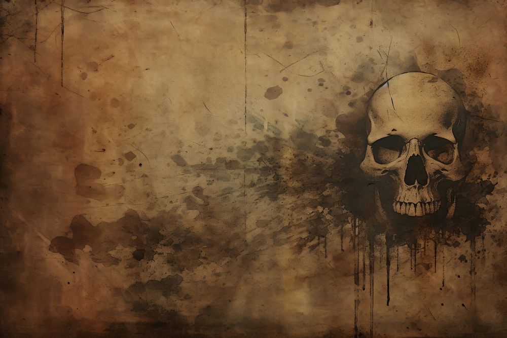 Skull painting grunge photography. AI generated Image by rawpixel.