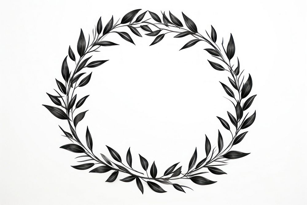 Laurel leaves wreath pattern plant calligraphy.