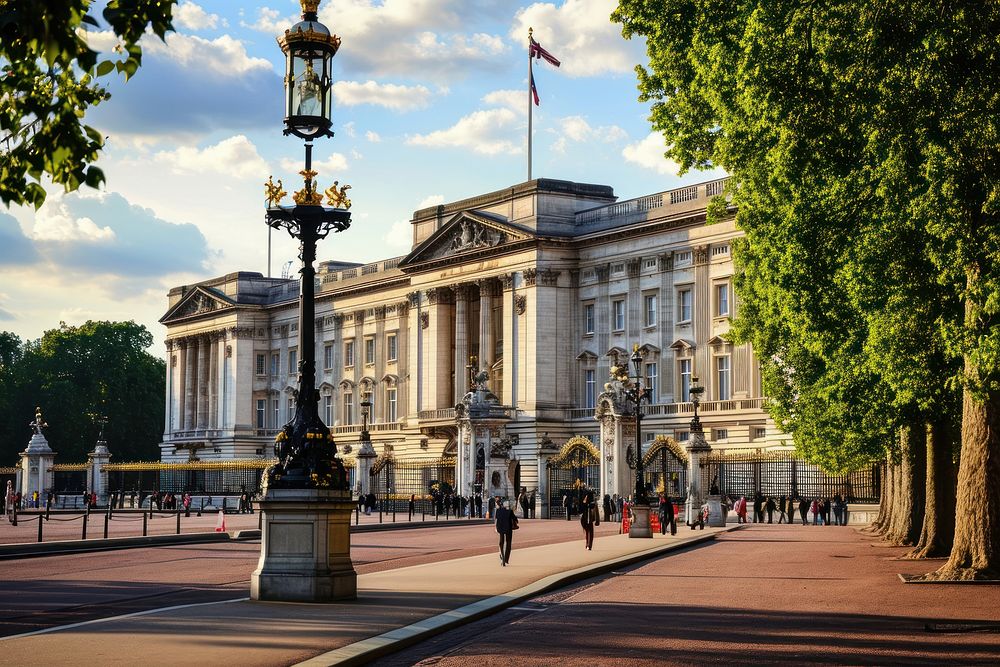 Buckingham palace architecture landmark building. AI generated Image by rawpixel.