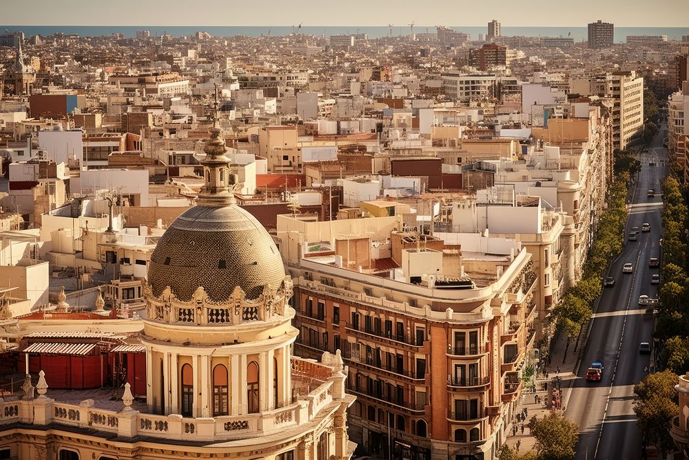 Spain town architecture metropolis. AI generated Image by rawpixel.
