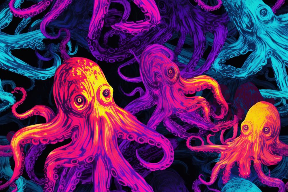 Octopus animal nature purple. AI generated Image by rawpixel.