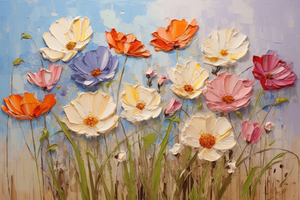 Spring flowers painting backgrounds petal. 