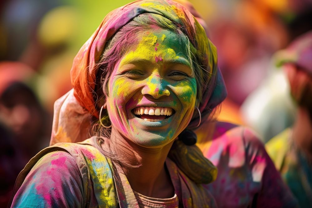  Thai festival holi adult. AI generated Image by rawpixel.