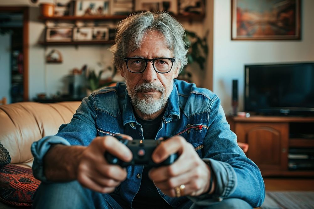 Man holding a game controller adult photo photography. AI generated Image by rawpixel.