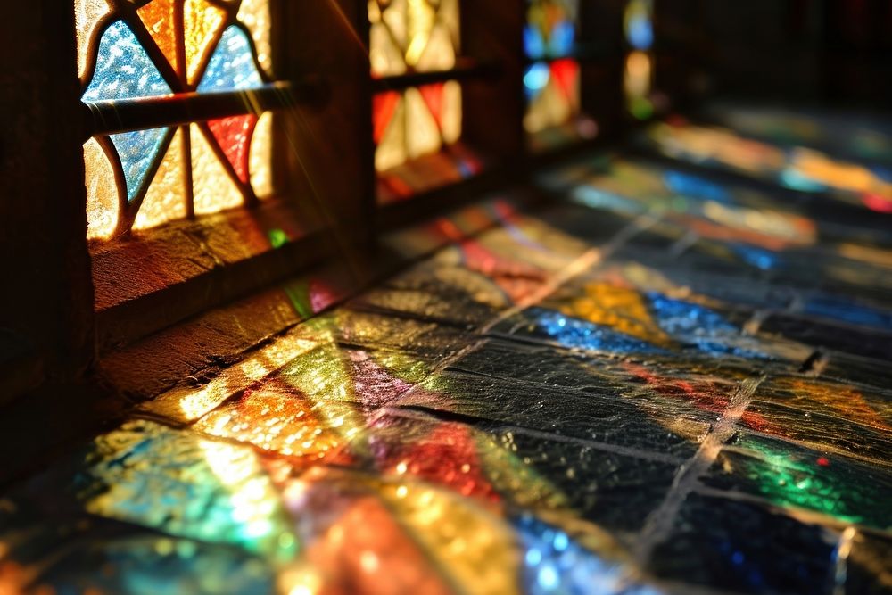 Christian stain glass light spirituality architecture. AI generated Image by rawpixel.
