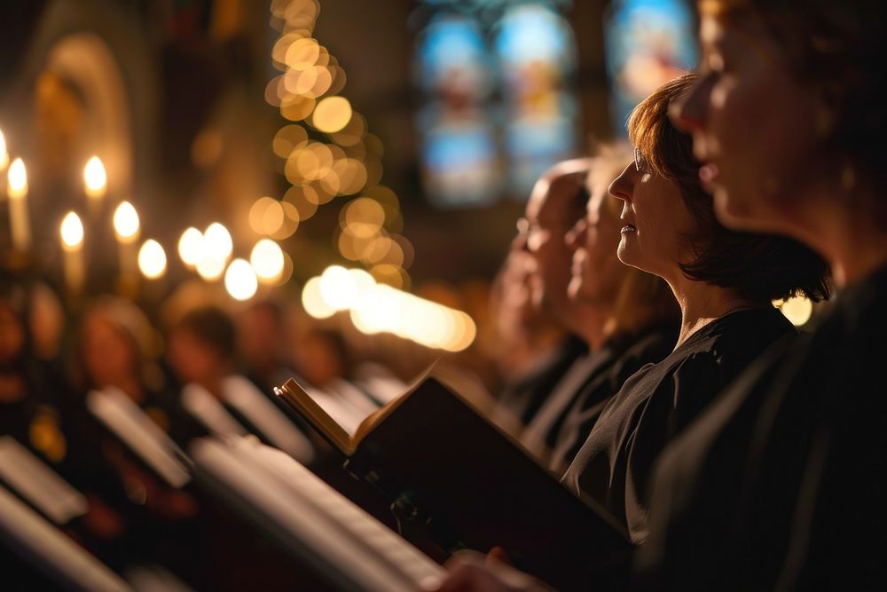 Church choir adult spirituality togetherness. AI generated Image by rawpixel.