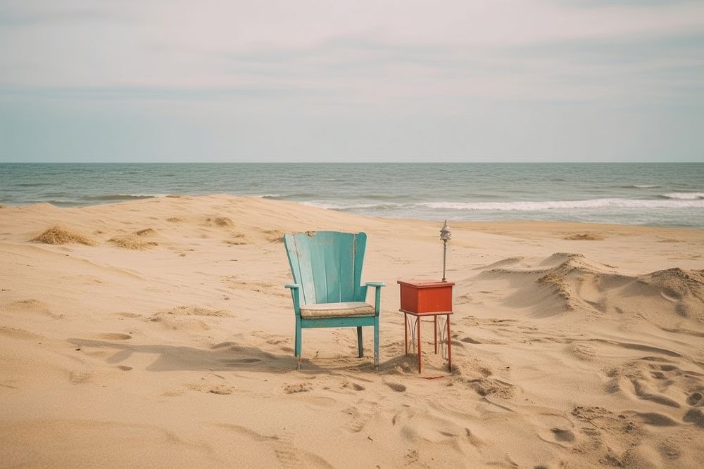 Beach furniture outdoors horizon. AI generated Image by rawpixel.