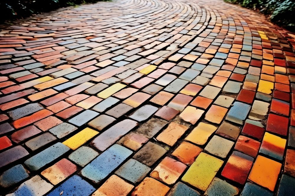 Brick road architecture cobblestone floor. AI generated Image by rawpixel.