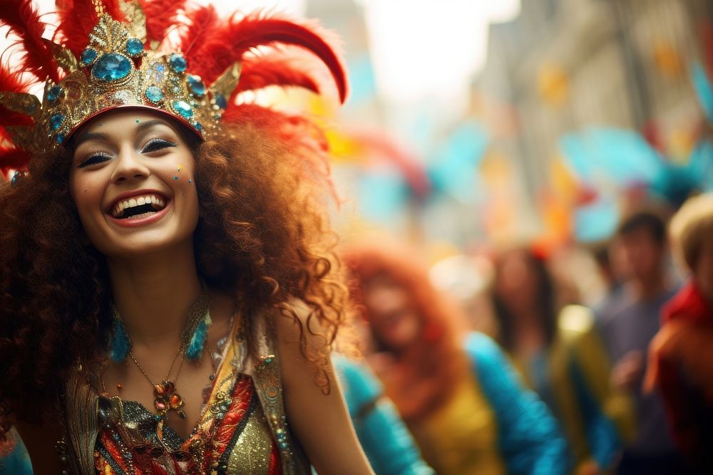 Carnival parade costume smiling smile.