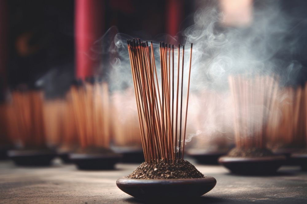 Incense sticks festival scented burning. AI generated Image by rawpixel.