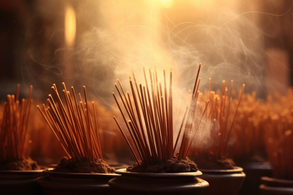 Incense sticks festival scented burning. AI generated Image by rawpixel.