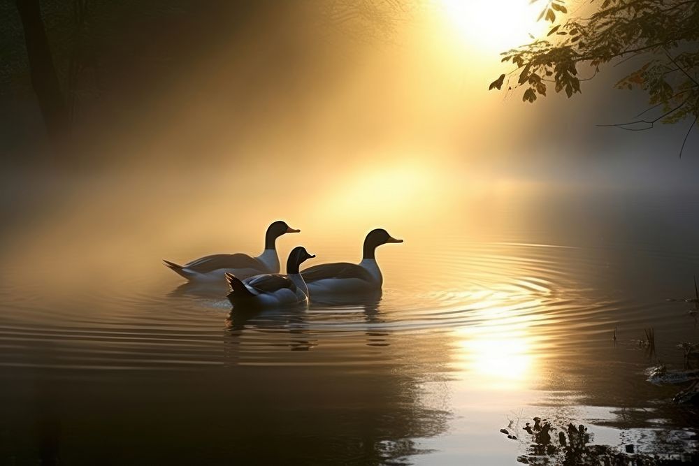 Ducks outdoors animal nature.