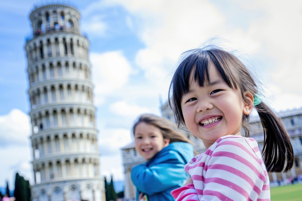 Leaning Tower of Pisa child tower architecture.