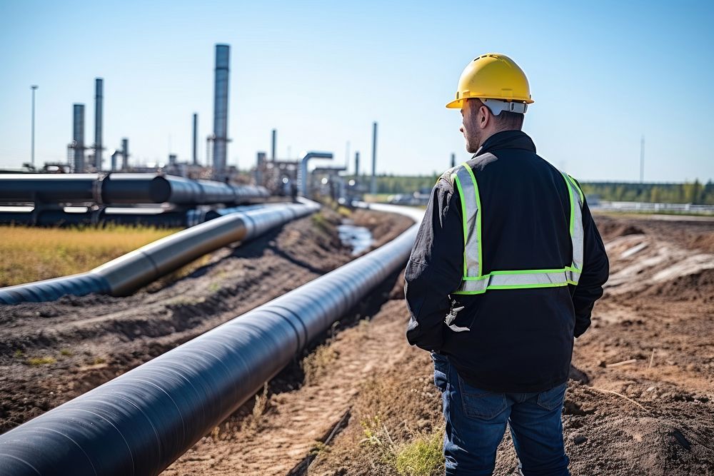 Male engineer pipeline industry outdoors. AI generated Image by rawpixel.