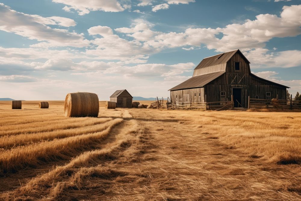  Nature background farm architecture building. AI generated Image by rawpixel.