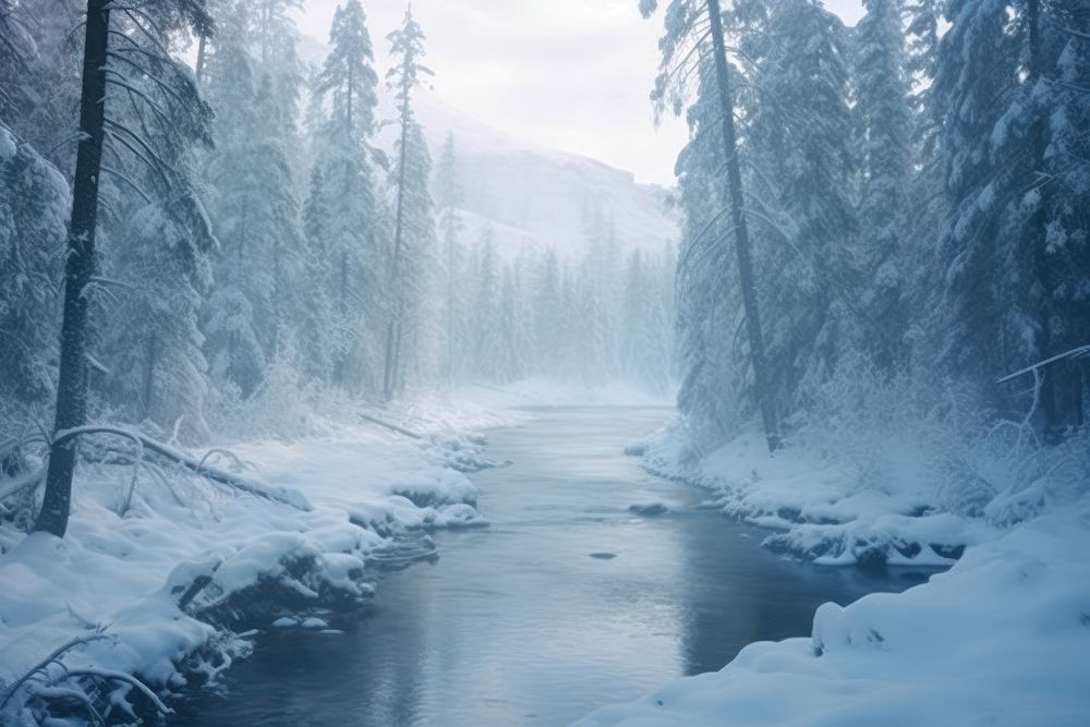  Nature background snow landscape outdoors. AI generated Image by rawpixel.