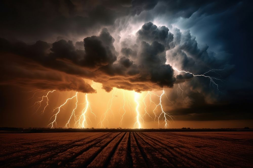  Nature background thunderstorm lightning outdoors. 