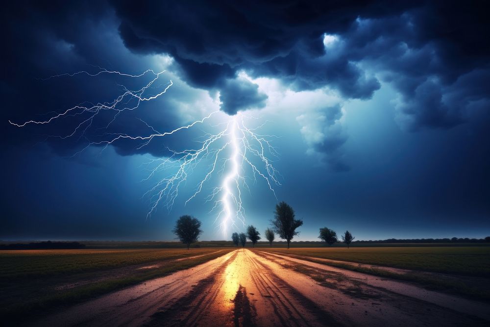  Nature background thunderstorm lightning outdoors. AI generated Image by rawpixel.