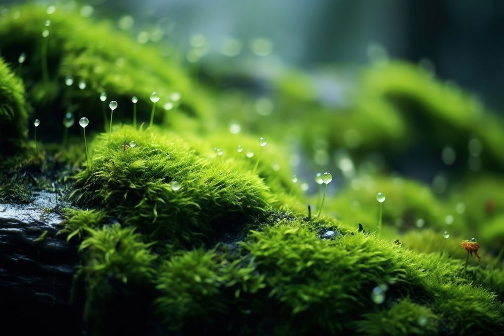  Nature background moss vegetation outdoors. AI generated Image by rawpixel.