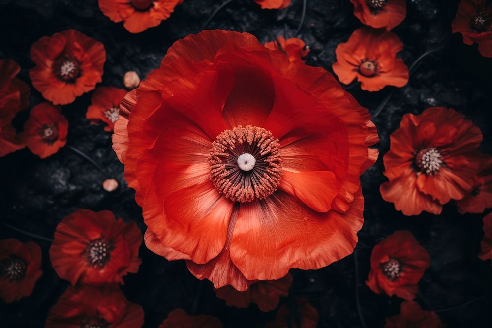 Poppy full bloom blossom flower petal. AI generated Image by rawpixel.