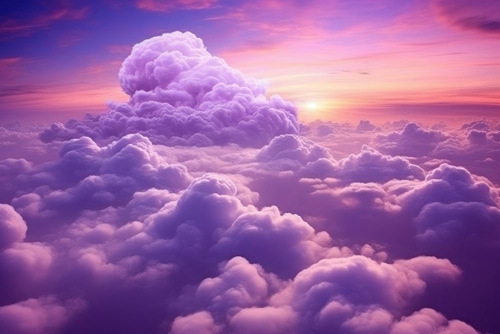 Purple cloud sky outdoors nature. AI generated Image by rawpixel.