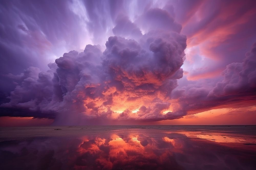 Purple cloud sky outdoors nature. AI generated Image by rawpixel.