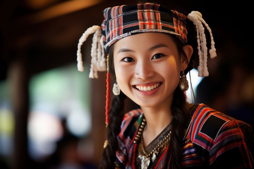 Singaporean tradition tribe smile. AI generated Image by rawpixel.