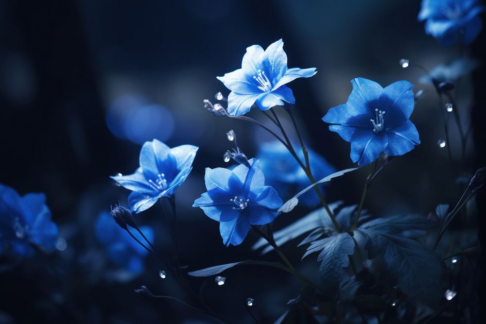 Blue flowers outdoors blossom nature.