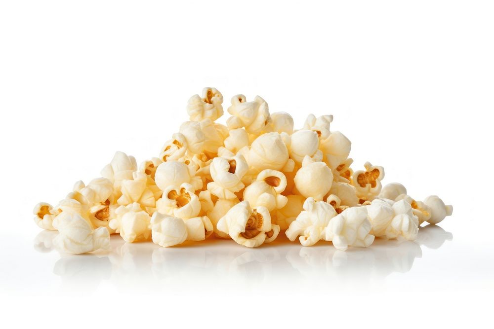 Popcorns snack food white background. AI generated Image by rawpixel.