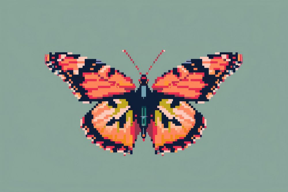 Butterfly pixel animal insect invertebrate.