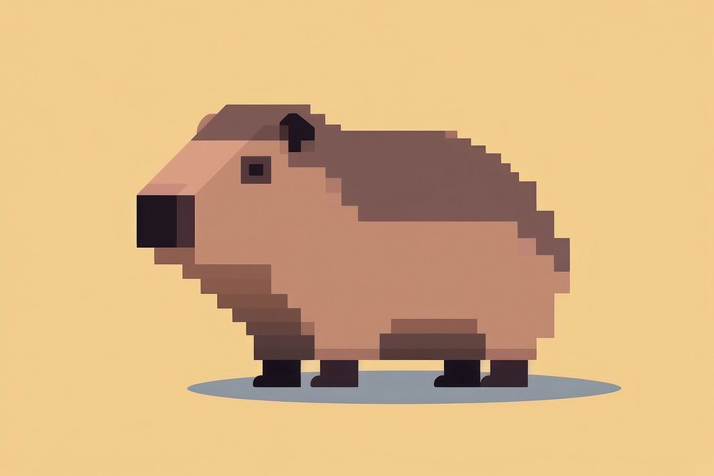 Capybara cut pixel animal mammal pixelated.