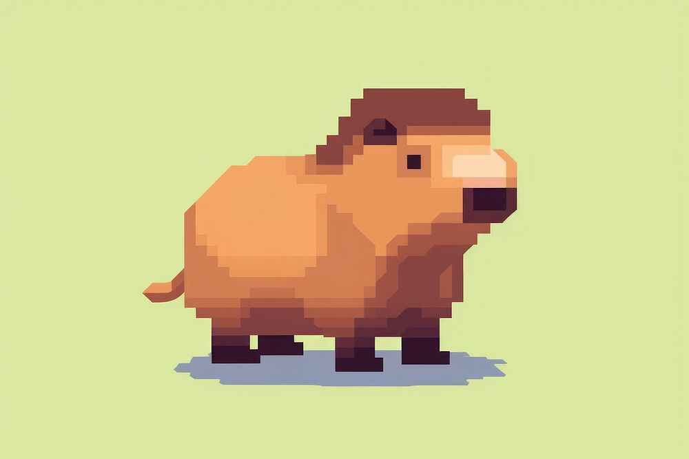 Capybara cut pixel animal mammal art.