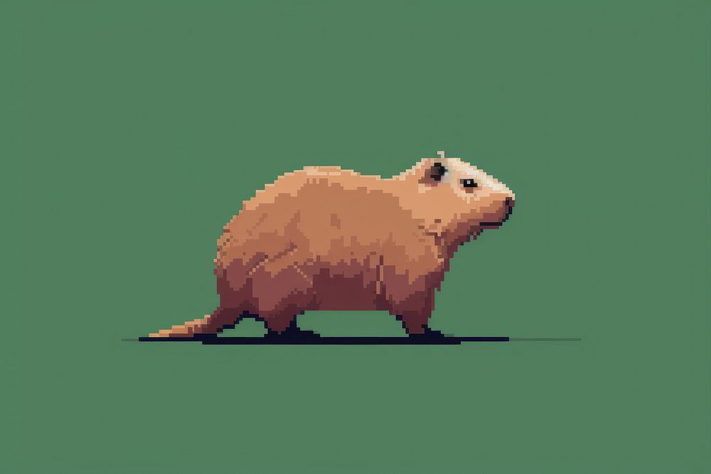 Capybara cut pixel animal mammal rodent.